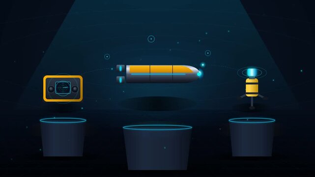 Futuristic Underwater Tech HUD Animation