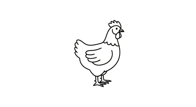Illustration of a single chicken standing.