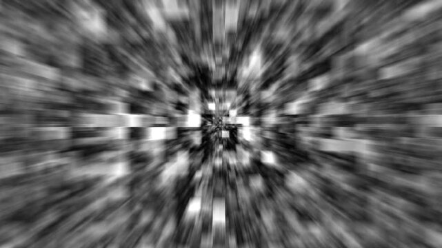 grayscale cyber space network connection visual asset. futuristic technology motion graphic zoom effect loop. abstract digital data flow speed tunnel background animation.