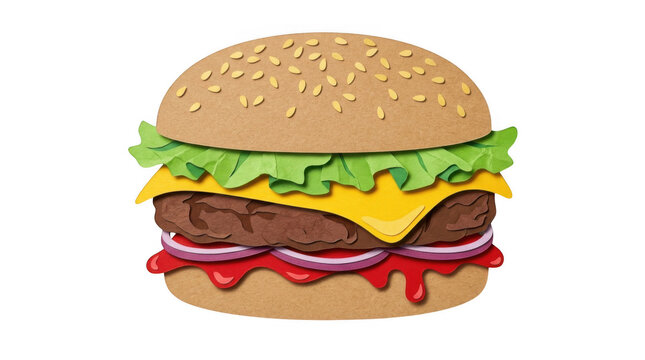 Pixel art style cheeseburger with lettuce and tomato on a bun isolated on transparent background