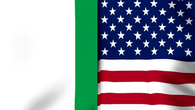American flag waving fabric texture with empty white space for custom design