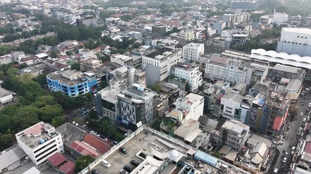 Dense Urban District in Blok M Jakarta Aerial View