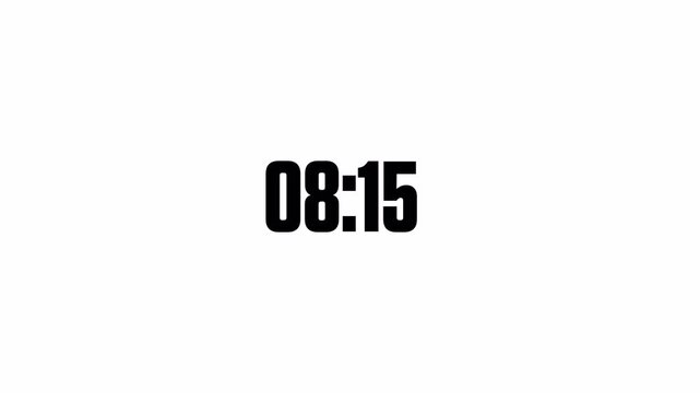 9 minute countdown timer in 1 minute animation with an alpha channel