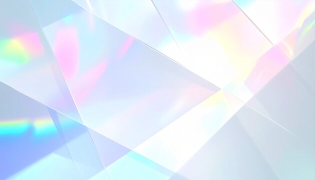 淡い水色のプリズムガラスが重なる幾何学の面