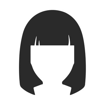Black bob haircut silhouette