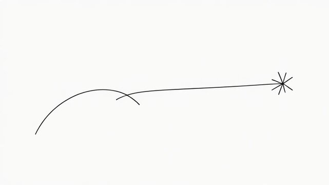 hand drawing curved line sketch on paper step by step process