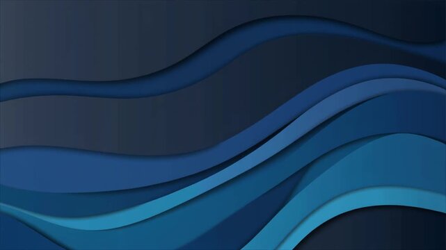 smooth, abstract blue wave motion background loop 4k