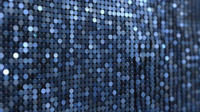Abstract Blue Sequins Background Motion