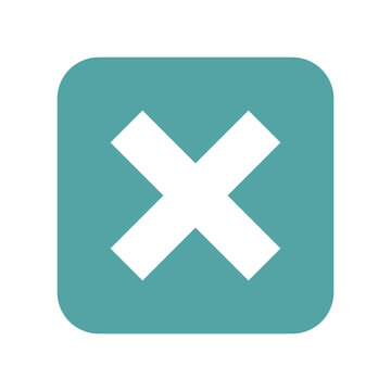 Teal Close X Square UI Button Icon Transparent PNG