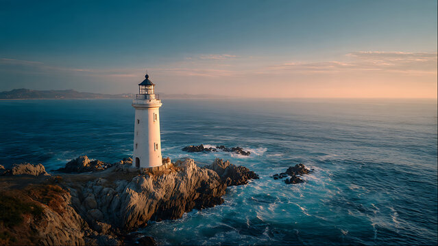 lighthouse on the coast wallpaper hd background 
