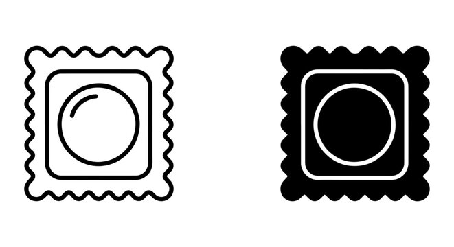Condom Packaging Icons, Safe Sex Symbol, Health Care Protection, Contraception Vector Graphics
