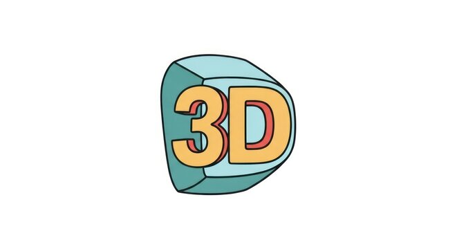 3D logo icon graphic design element.