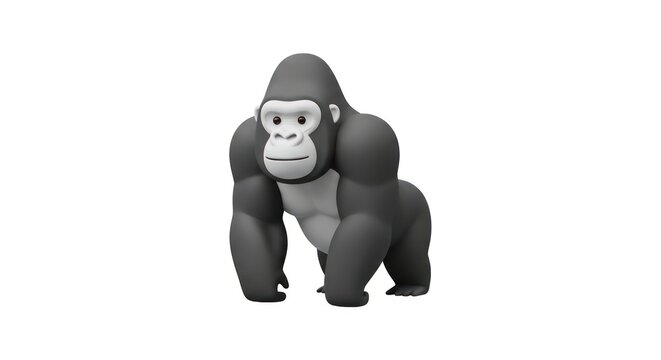 A cartoon gorilla in a crouching position.
