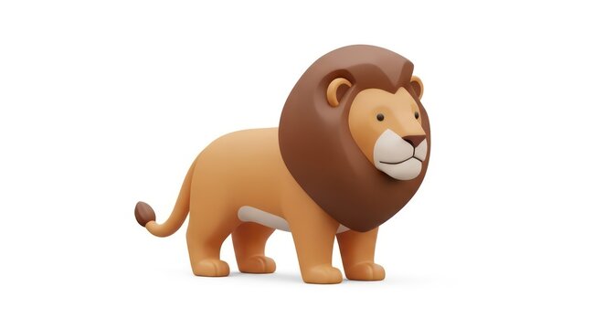 A cartoon lion with a big mane.