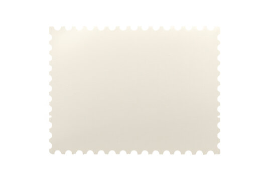 Large cream scalloped edge rectangular card isolated on transparent background