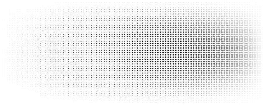 Abstract Black and White Halftone Dot Gradient Background