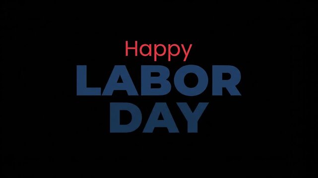 Red and Blue Typography Greeting for Labor Day Holiday Celebration