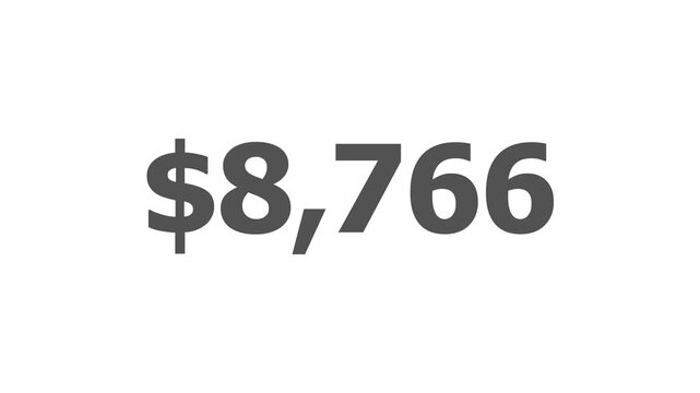 Increasing dollar amount money counter animation