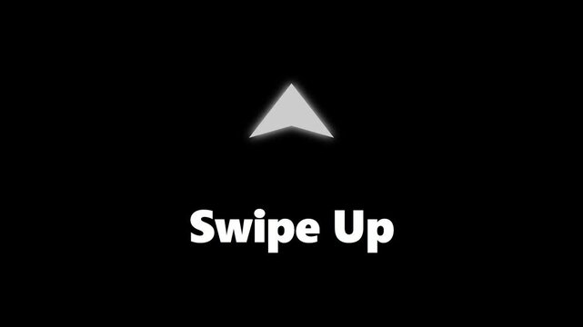 Modern Minimalist Swipe Up Call to Action Animated Icon Motion Graphic Loop