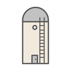 Farm silo with ladder and door icon © gesti