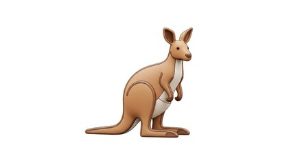 Obraz premium Cute cartoon kangaroo with joey.