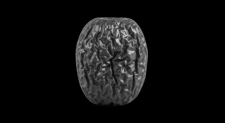 Naklejka premium Wrinkled dark passion fruit isolated on black background object.