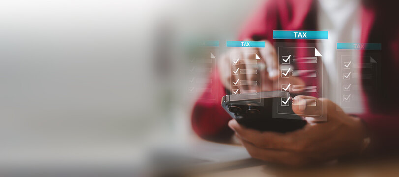 Digital tax calculation and accounting software interface.