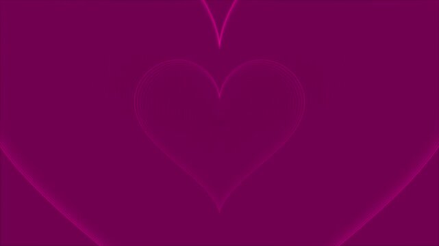 Abstract heart shape expanding with purple lines animation digital love concept background aesthetic motion footage for romantic greeting cards and wedding events.
