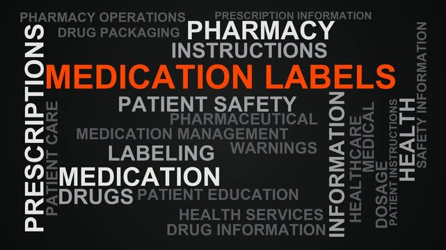 Medication Labels Word Cloud