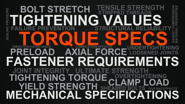 Torque Specs Word Cloud