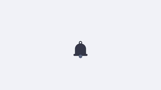 Animated bell icon motion collection with simple shaking, bouncing, swinging, pulsing, and notification effects.