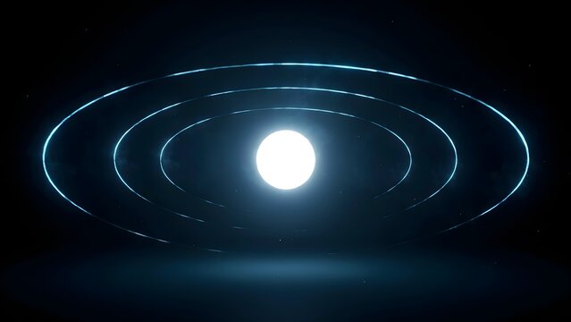 3D render of expanding electromagnetic pulse with concentric rings &ndash; Great for energy explosion, shockwave, or digital wave concepts.