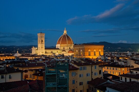 Panorama of Florence Italy at Night