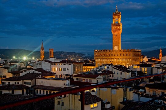 Panorama of Florence Italy at Night
