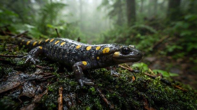 wild salamander in the forest