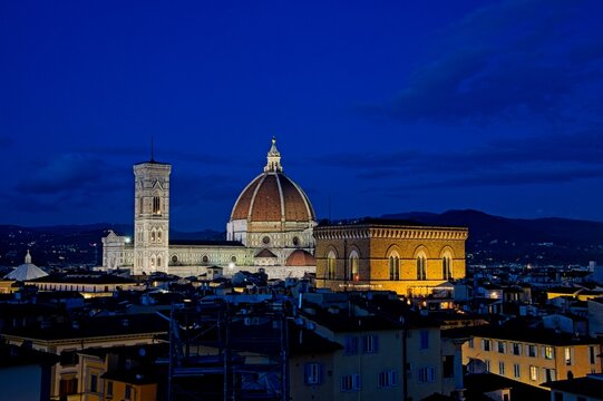 Panorama of Florence Italy at Night