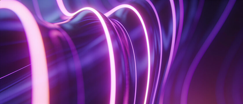 Futuristic neon light waves representing high speed digital data flow background