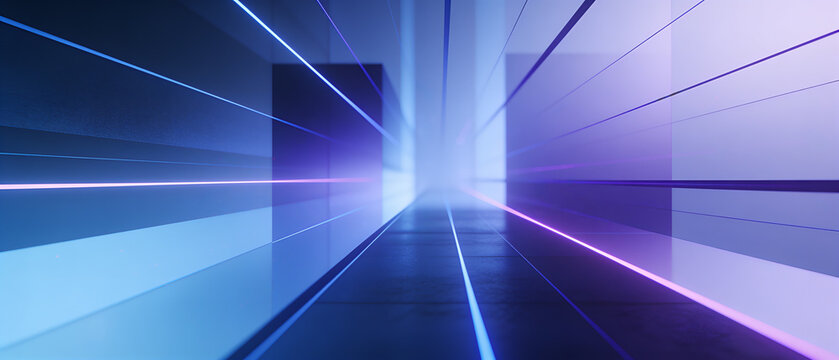 Futuristic digital corridor background for high speed data transfer and technology