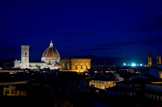 Panorama of Florence Italy at Night
