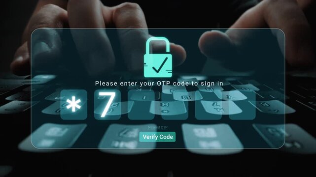 User Typing One-Time Password on Computer Keyboard in Modern Digital Security Environment Sigmoid