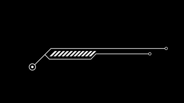 Futuristic White Callout Title Bar HUD Motion Graphic Animation Loop Isolated White Background Minimal Call Out Info Box Video Overlay