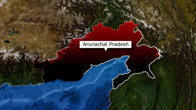 Arunachal Pradesh Map Highlight Animation, Arunachal Pradesh State Location Map, Northeast India State Map
