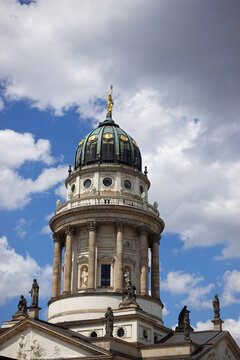 Berlin, Germany, June 8th 2026: The Franz&ouml;sischer Dom at Gendarmenmarkt in Berlin rises with refined symmetry, its elegant tower and classical architecture reflecting the French Huguenot heritage.