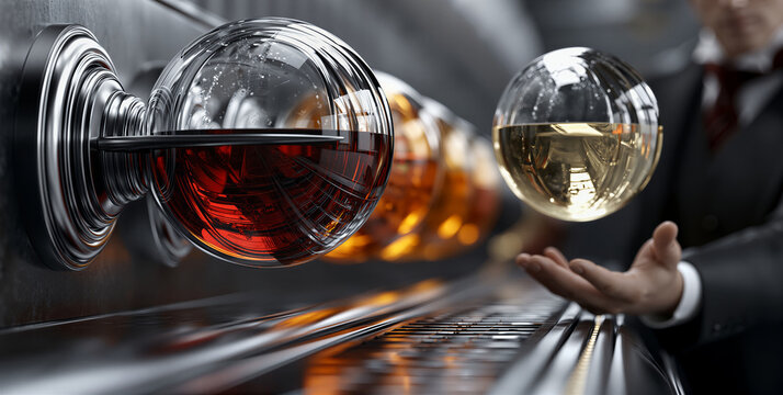 Modern mixology with floating spirits. Refined presentation of suspended alcoholic beverages