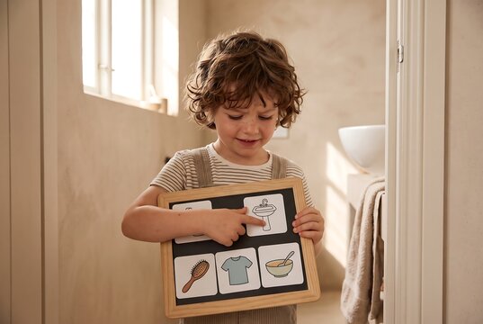 Child Following Visual Instructions For Independent Daily Routine