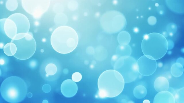 Bright Blue Bokeh Sparkle Light Background