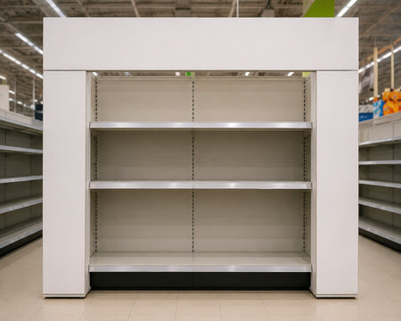 Blank Shelf Arch Product Zone Frame in Supermarket