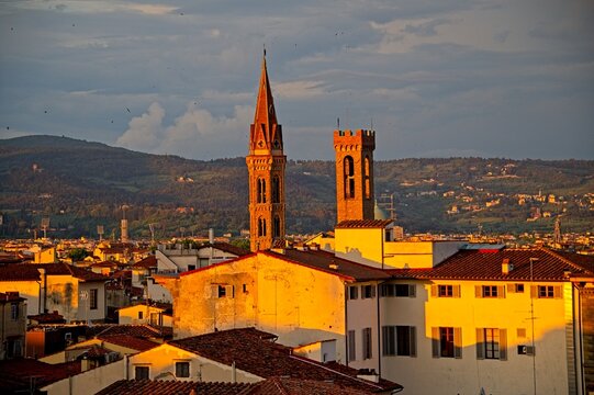 Panorama of Florence Italy at Sunset