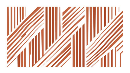 Obraz premium Abstract brown geometric stripe pattern on white background.
