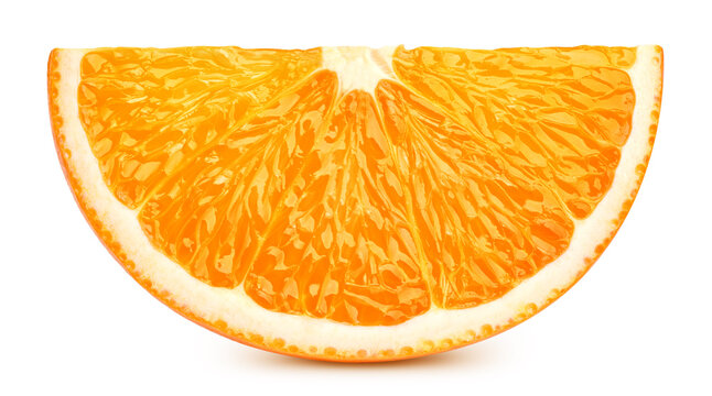 Orange slices for packaging design. Fresh citrus isolated on white background with clipping path